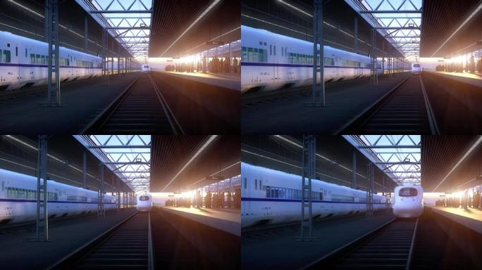 【三维】高铁动车和谐号电车三维高铁高速动