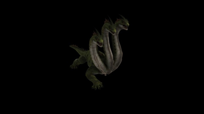多头蛇恐龙奔跑走路动画(6)
