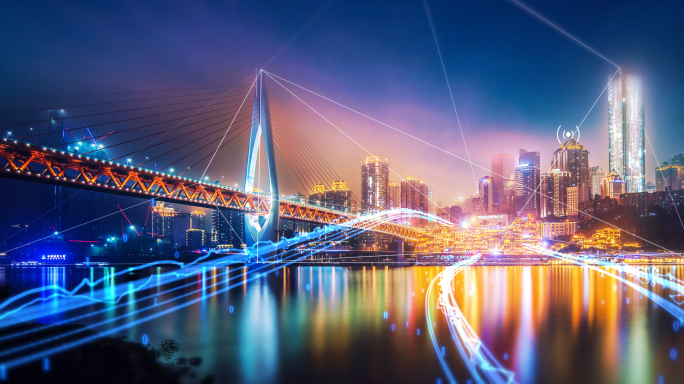原创2K科技城市光线展示重庆
