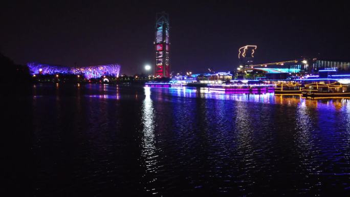 鸟巢水立方玲珑塔夜景