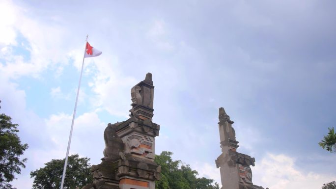 印尼国旗、巴厘岛风光