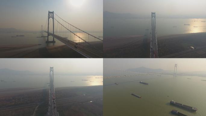 航拍南京长江四桥