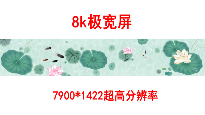 地面投影荷花鲤鱼8k（01）-无缝循环