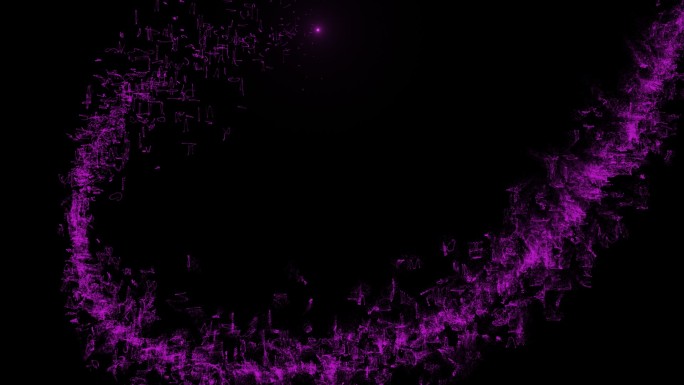 粒子轨迹运行转场特效（紫色）alpha通