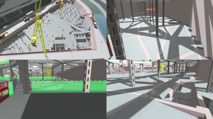 建筑动画建筑漫游工地施工模拟