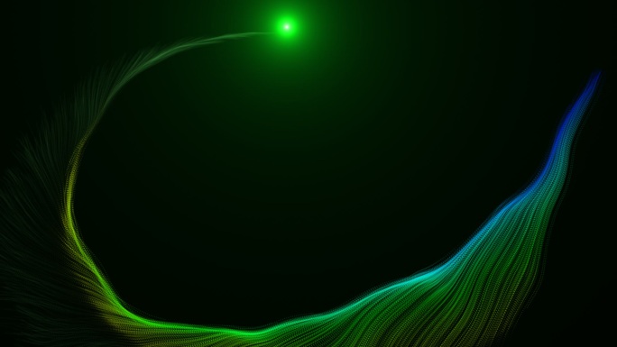 绿色粒子渐变轨迹运行转场