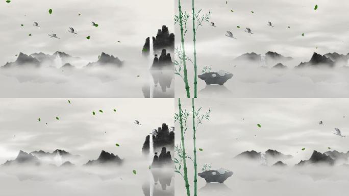 大气山水中国风水墨循环视频背景