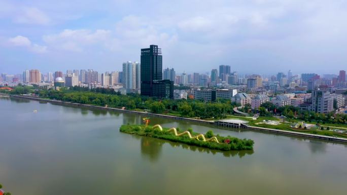 山西省太原市博物馆地质馆图书馆航拍延时