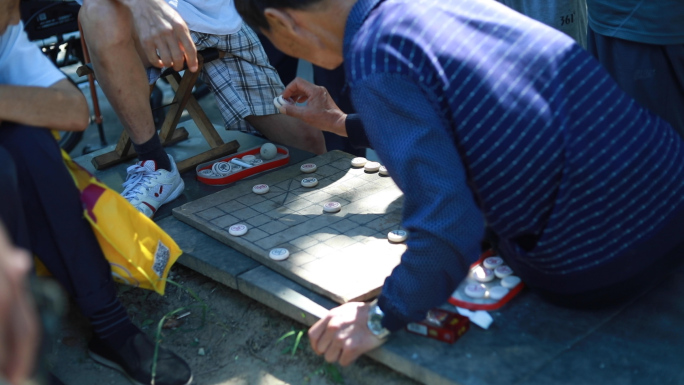 公园遛弯老大爷下象棋