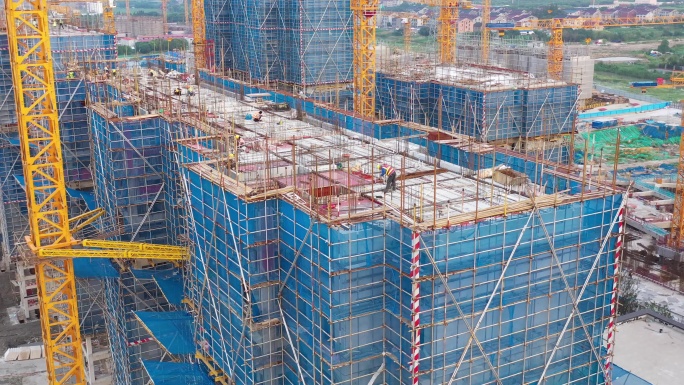 上海工地塔吊航拍