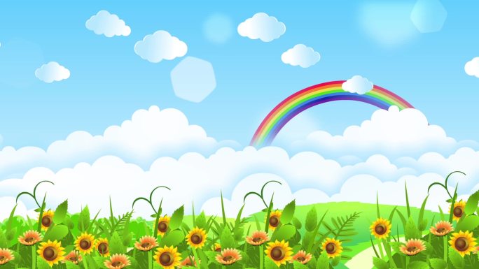 彩虹唯美天空背景循环