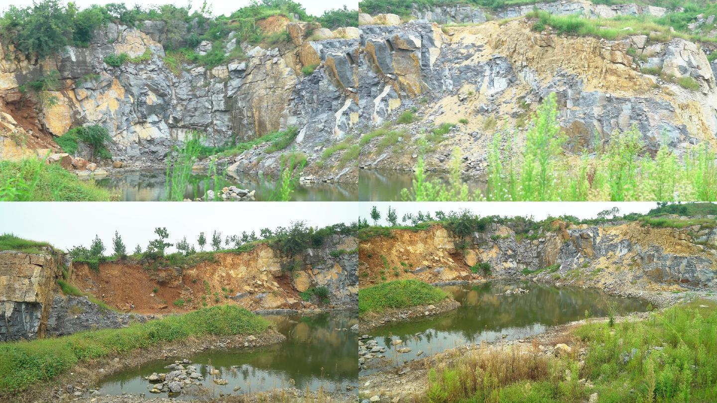 违法开采矿石-破坏环境-水土流失-山体
