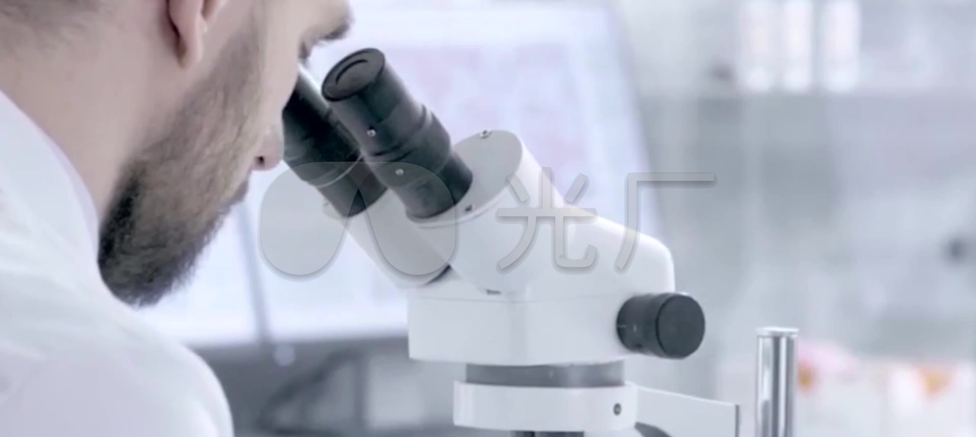 研究人员使用显微镜研究_1920X860_高清视频