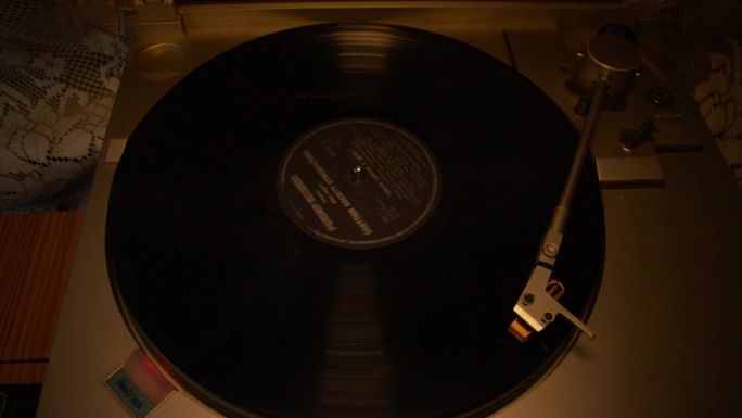 美式老唱机黑胶唱片实拍视频素材