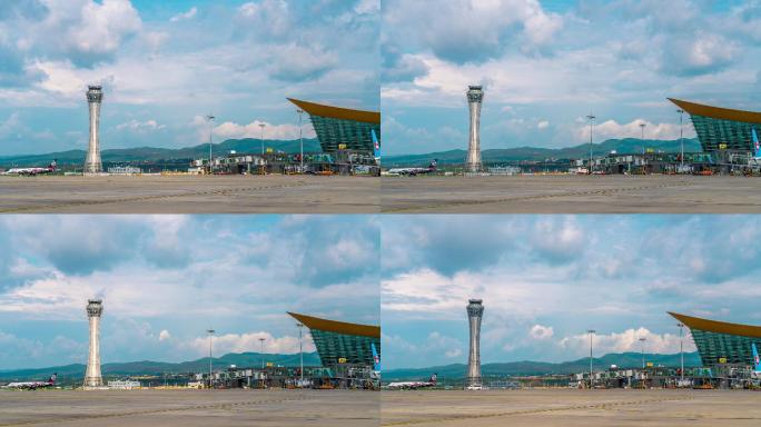 昆明长水机场塔台停机坪延时摄影6K