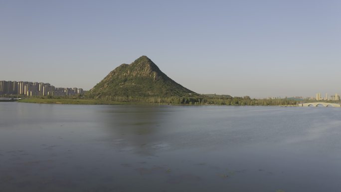 4K-log原素材-济南华山风景区航拍