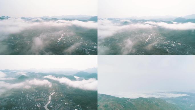 4K航拍云海风景素材群山环绕