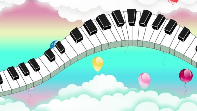 钢琴演奏卡通背景循环