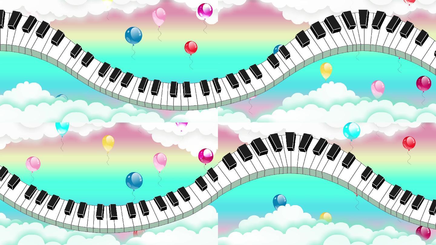 钢琴演奏卡通背景循环