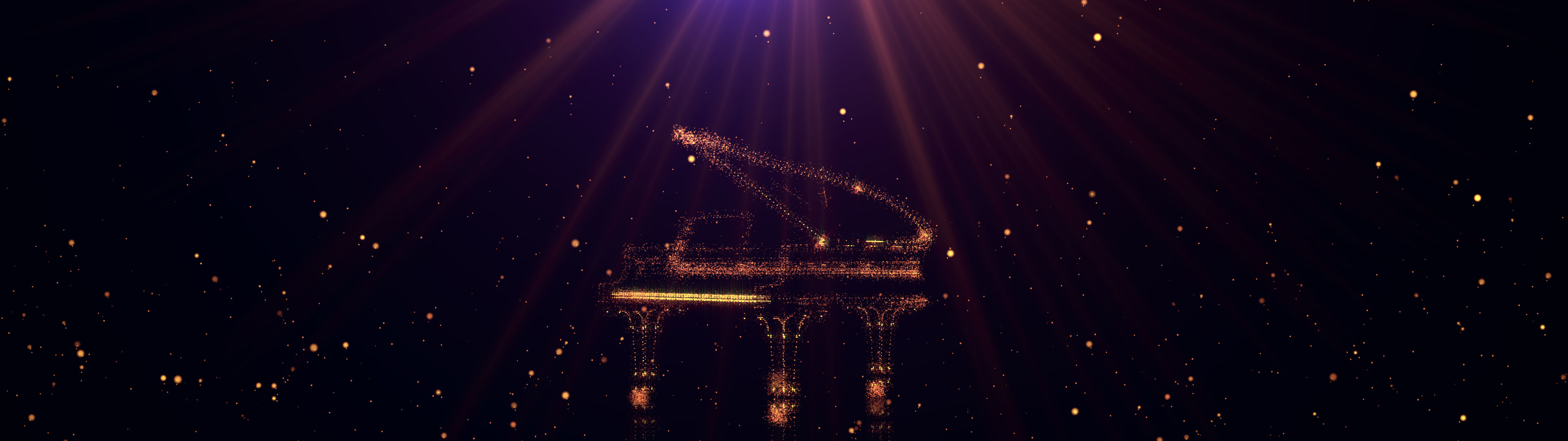 4k唯美钢琴粒子光斑背景(大宽屏)