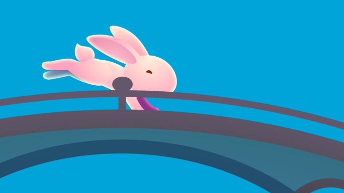 玉兔奔跑桥上MG动画