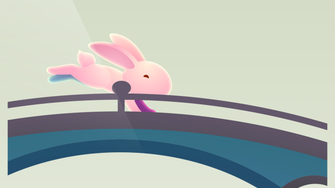玉兔奔跑桥上MG动画
