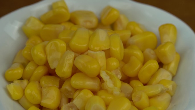 玉米粒，香菇，莴苣食材拍摄细节展示
