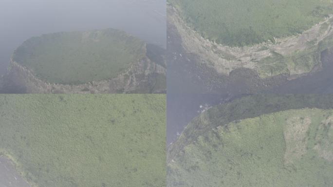 4K-log-陡峭的火山口山峰悬崖