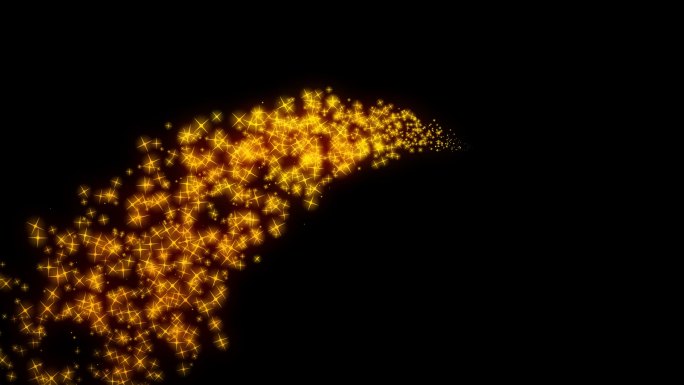 金黄色魔法粒子划过夜空动画