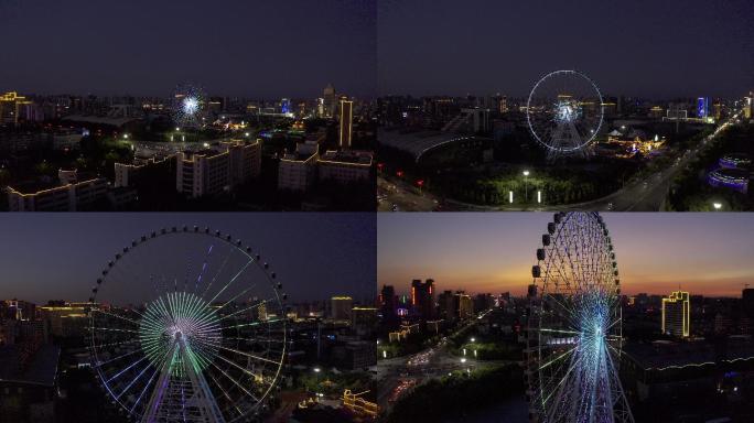 4K-log原素材-潍坊富华游乐园夜景