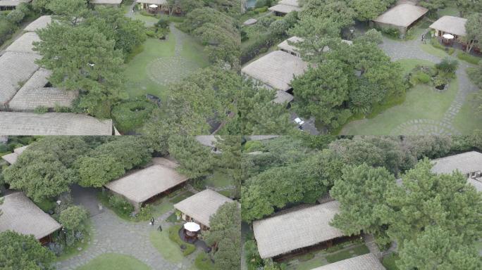 4K-log-海岸边古式的韩国民居草屋