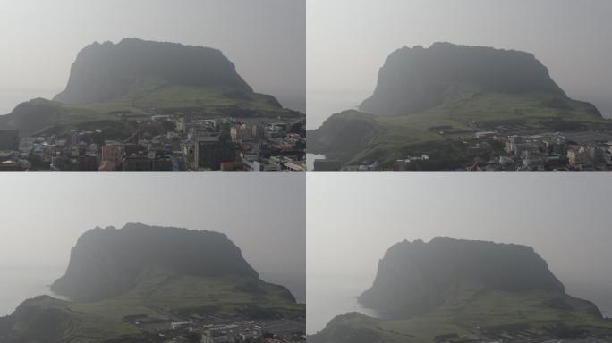 4K-log-海边的火山口山峰