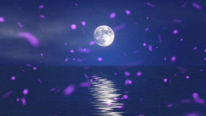 月亮海上生明月夜晚夜空