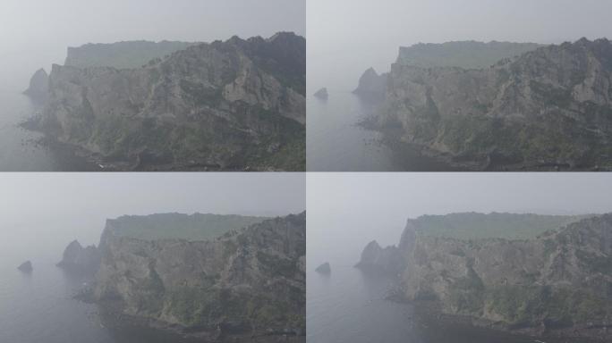 4K-log-海边的火山口山峰