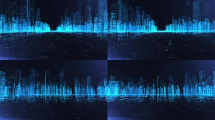 最新2款科技线框城市视频