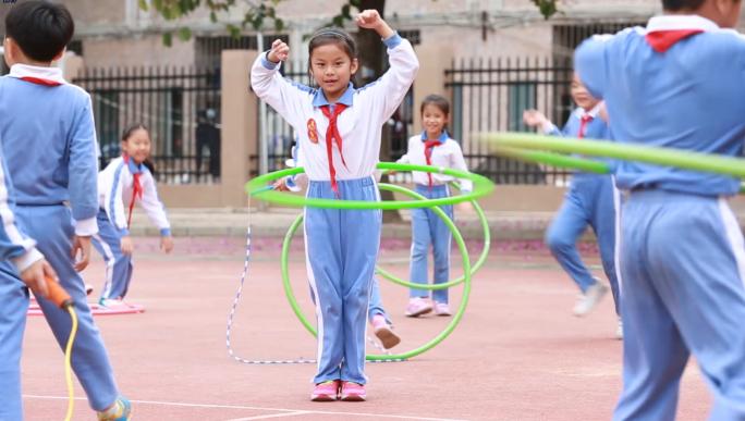 校园童年游戏体育跳绳呼啦圈