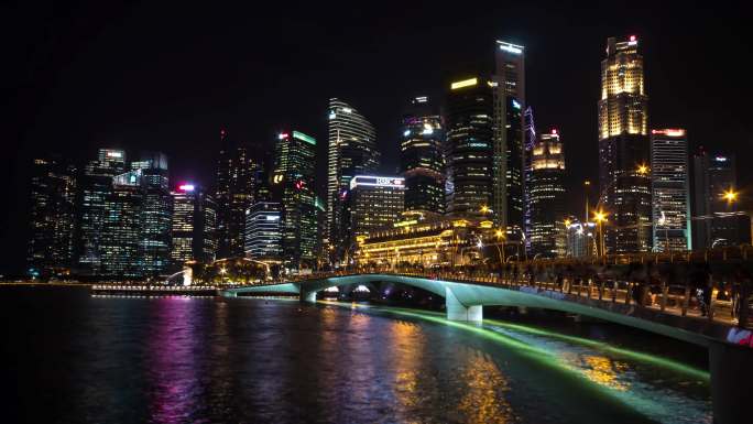 新加坡夜景新加坡夜景延时新加坡城市
