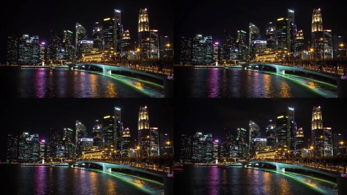 新加坡夜景新加坡夜景延时新加坡城市