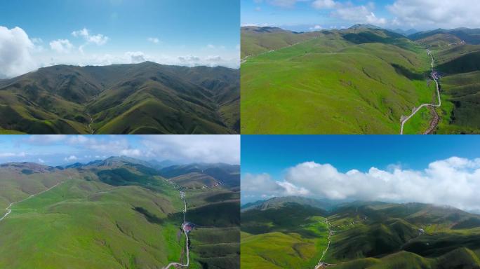 草原草山视频云南曲靖会泽远眺大山包草山