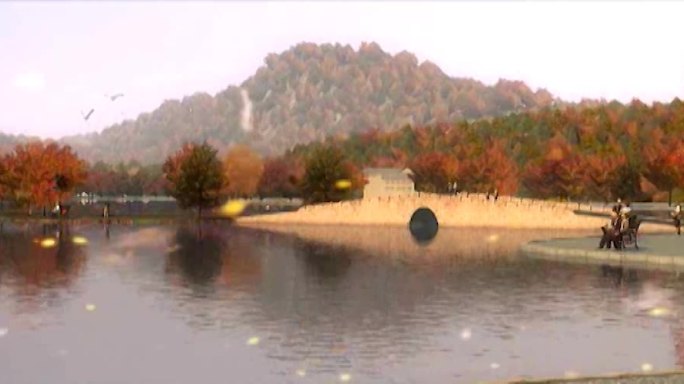 西湖秋冬季节变化公园湖泊