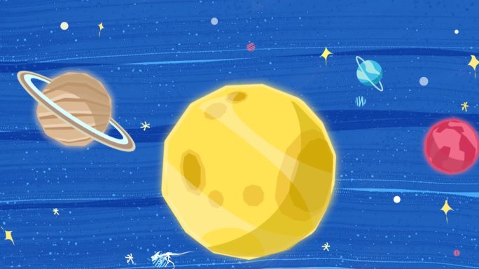 ［原创］月亮星球星空背景动画无缝循环视频