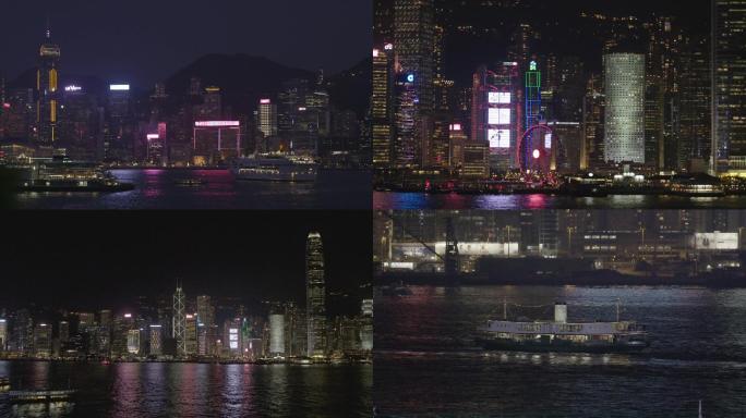 香港维多利亚夜景游轮实拍...