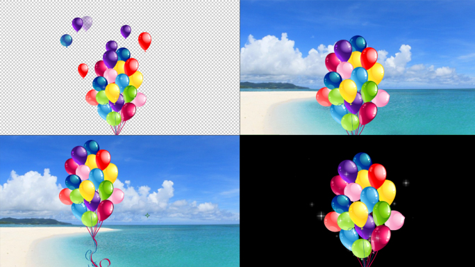 气球06——卡通气球前景视频素材4款