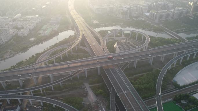 4K原素材-上海嘉闵高架-崧泽高架立交桥