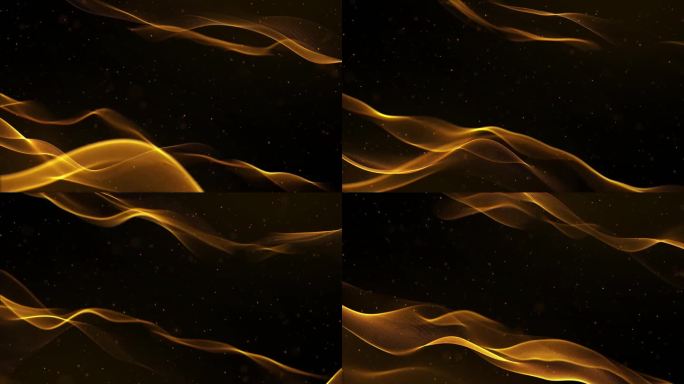 17金色粒子波浪飘动大气唯美动态背景