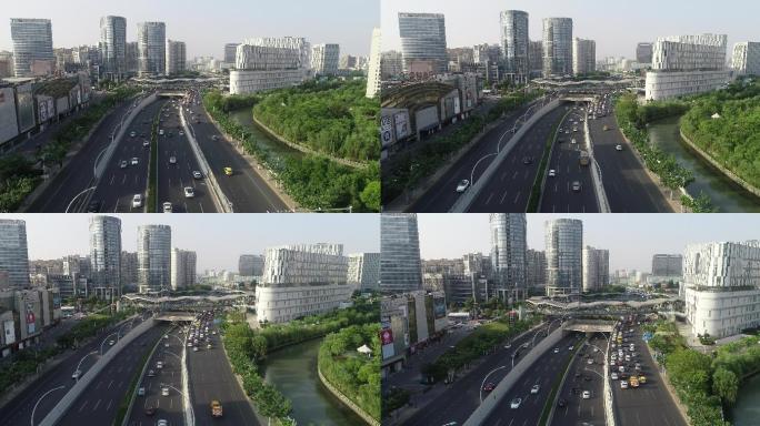 4K原素材-上海中环线及金沙江路商圈