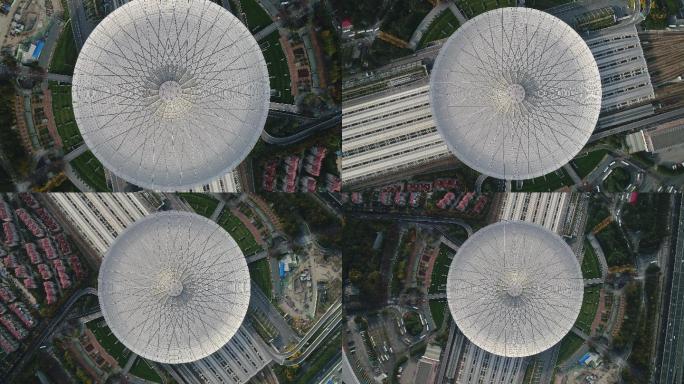 4K原素材-航拍上海铁路南站