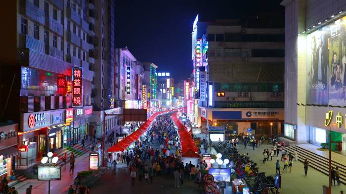 荆门中天街夜市延时