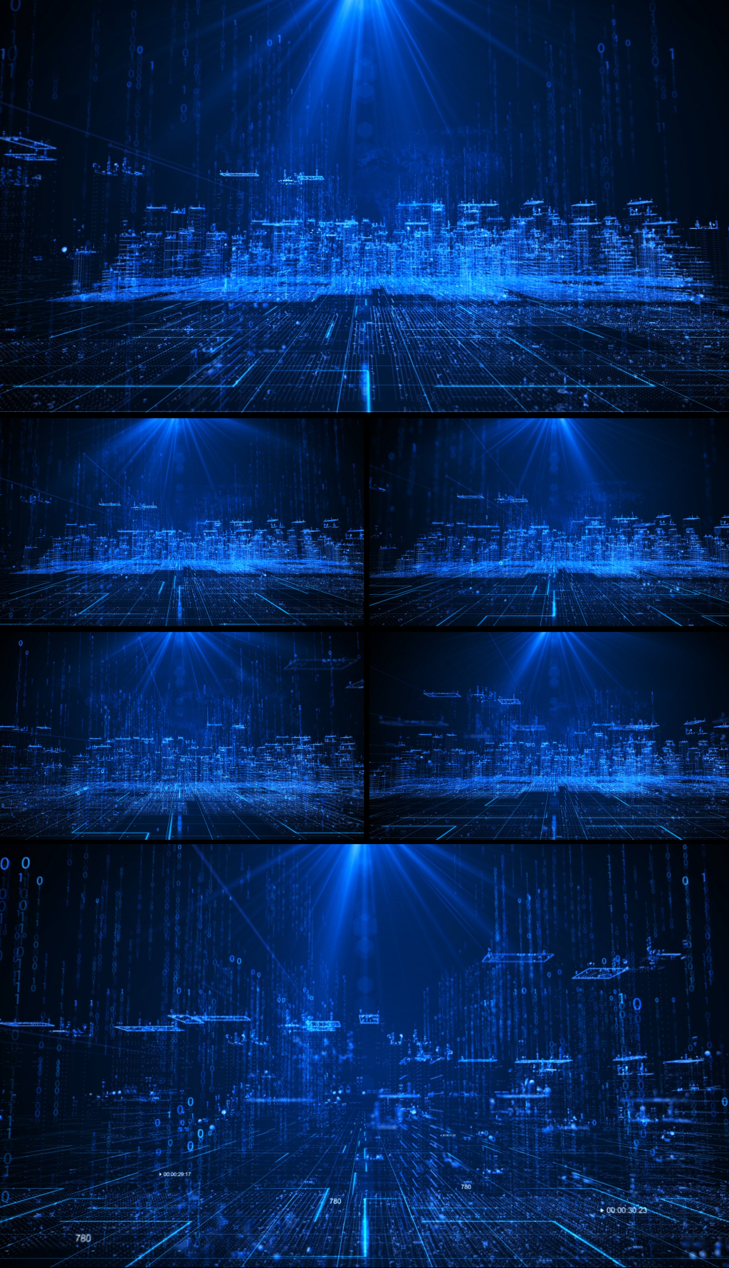 全息蓝色科技动态LED视频背景
