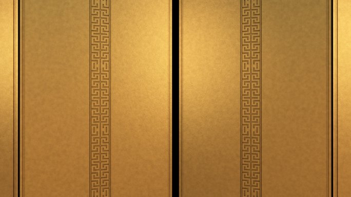 复古中式金色大门打开